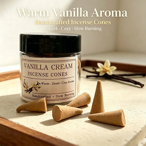 Creamy vanilla slow-burning incense cones